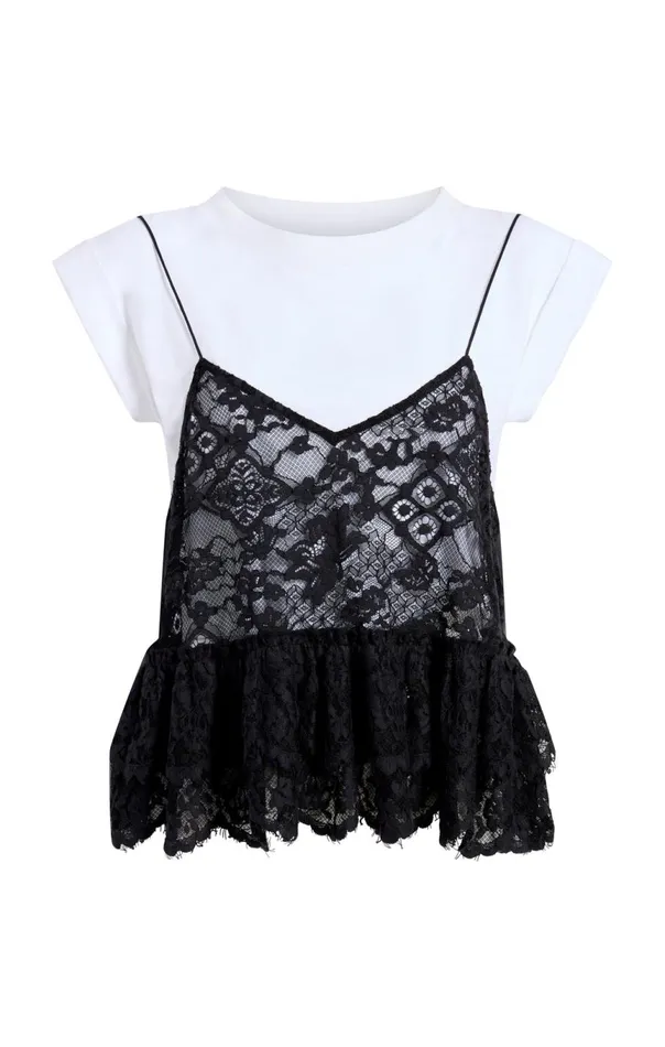 Women Lace Samantha Top Whiteblack Cinq Sept Tees