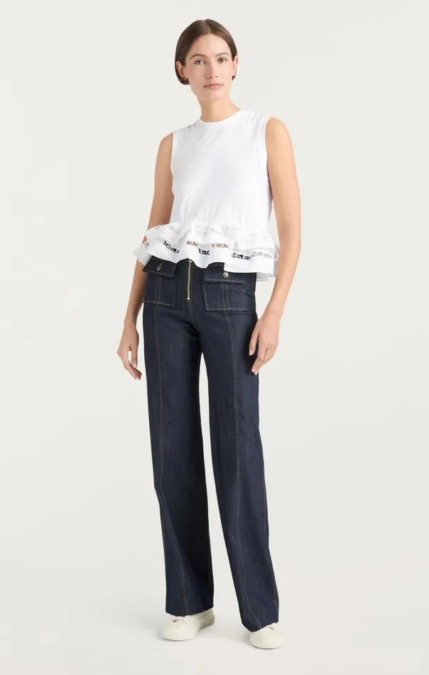Women Landri Top White Cinq Sept Tank Tops and Camisoles