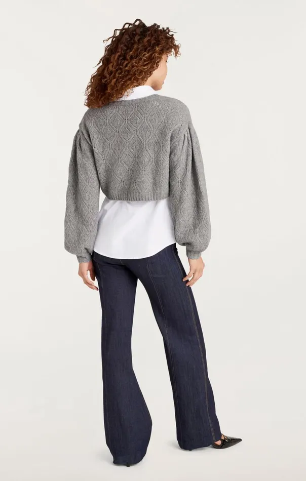 Women Landry Pullover Heathergreywhite Cinq Sept Long Sleeve Tops