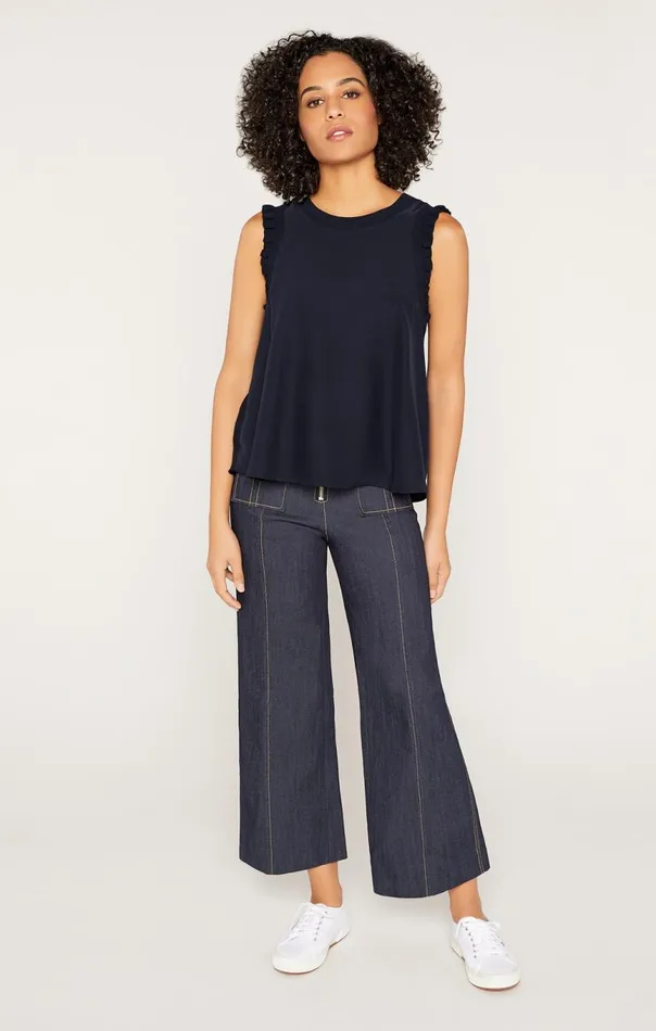 Women Lenore Top Navy Cinq Sept Tank Tops and Camisoles