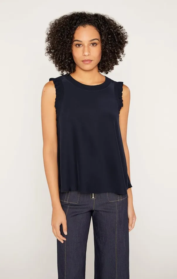 Women Lenore Top Navy Cinq Sept Tank Tops and Camisoles