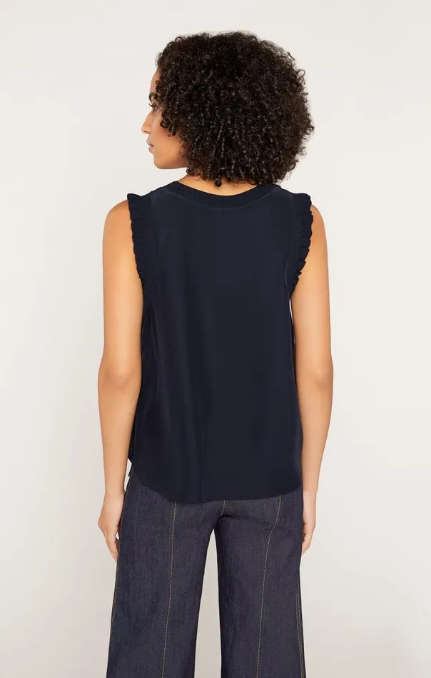 Women Lenore Top Navy Cinq Sept Tank Tops and Camisoles
