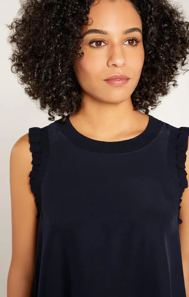 Women Lenore Top Navy Cinq Sept Tank Tops and Camisoles