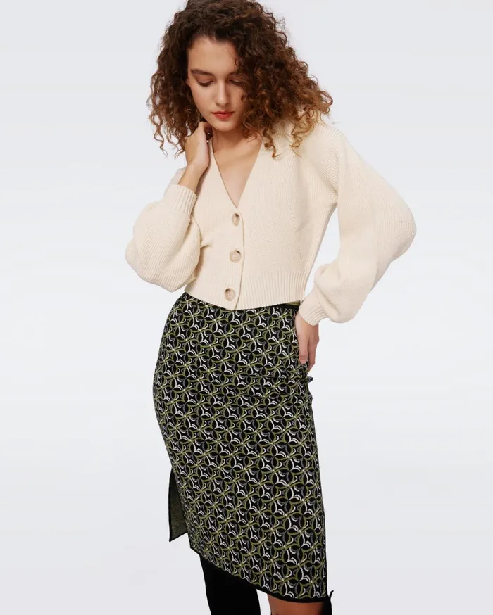 Women Leslie Cardigan Cream DVF Sweaters and Knits
