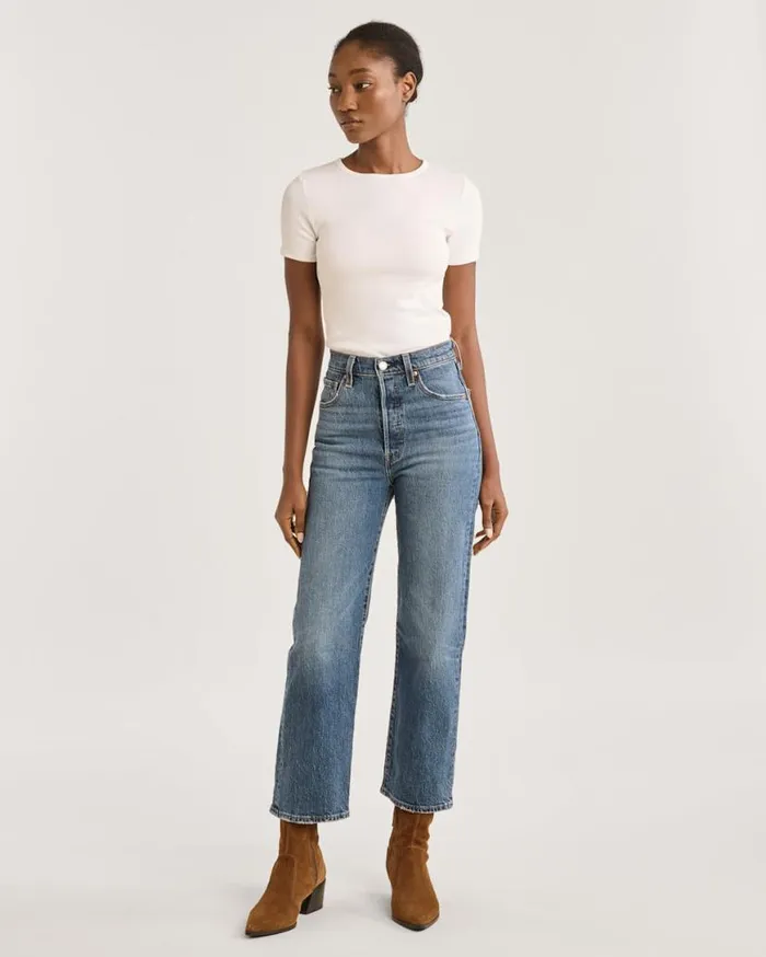Women LEVI039S RIBCAGE STRAIGHT ANKLE JEANS Valley View Pendleton Pants and Shorts