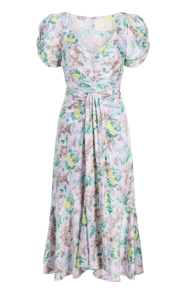 Women Light Washed Floral Walker Dress Pastelmulti Cinq Sept Midi