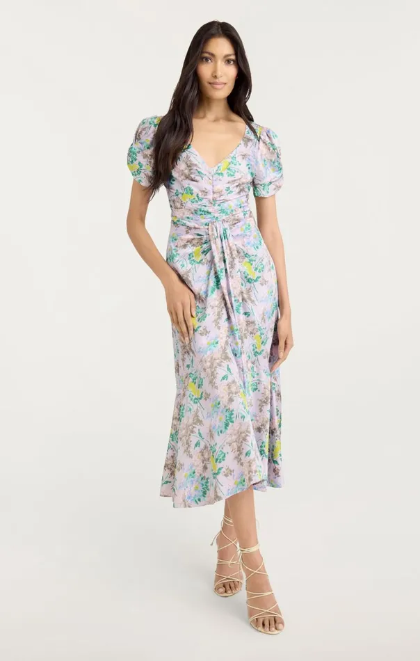 Women Light Washed Floral Walker Dress Pastelmulti Cinq Sept Midi