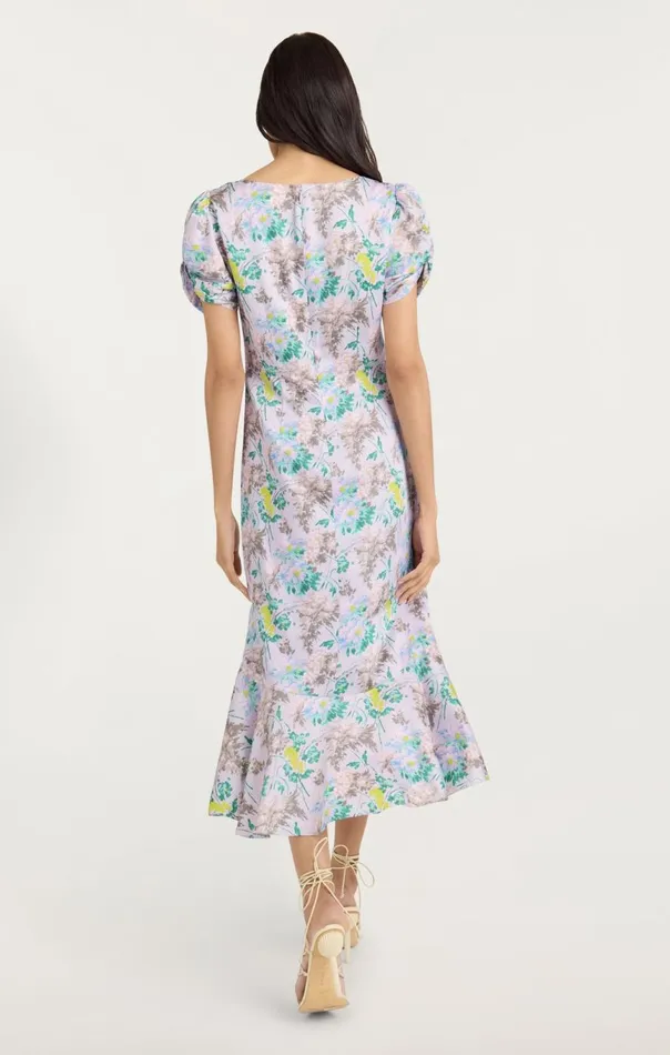 Women Light Washed Floral Walker Dress Pastelmulti Cinq Sept Midi