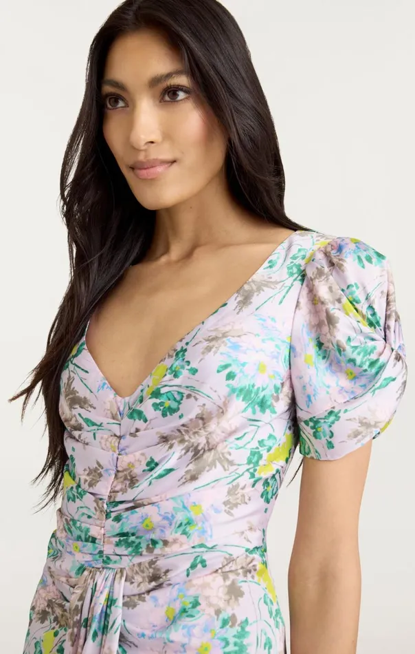 Women Light Washed Floral Walker Dress Pastelmulti Cinq Sept Midi