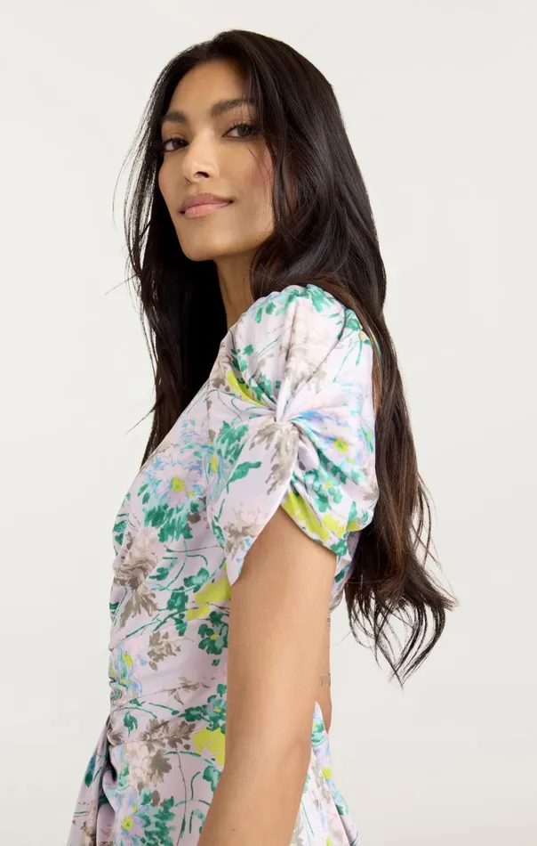 Women Light Washed Floral Walker Dress Pastelmulti Cinq Sept Midi
