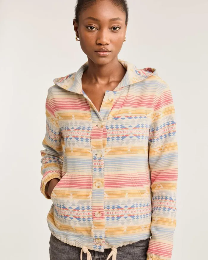 Women LIGHTWEIGHT DOUBLESOFT HOODIE Ivory Highland Peak Multi Pendleton Shirts and Blouses