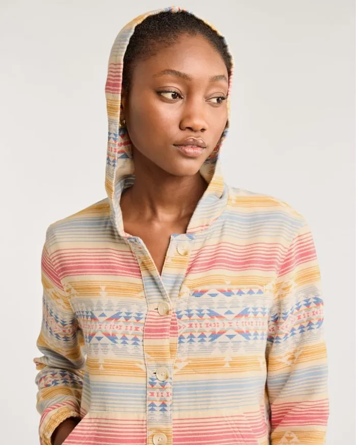 Women LIGHTWEIGHT DOUBLESOFT HOODIE Ivory Highland Peak Multi Pendleton Shirts and Blouses