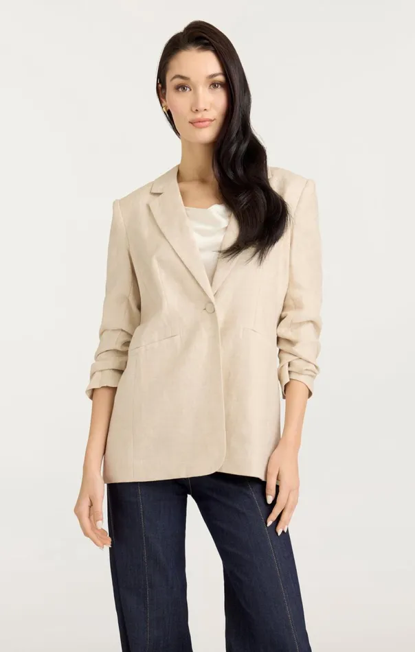 Women Linen Kylie Blazer Khaki Cinq Sept Blazers