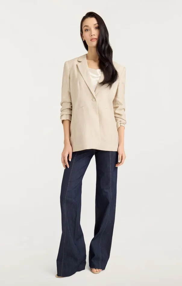 Women Linen Kylie Blazer Khaki Cinq Sept Blazers