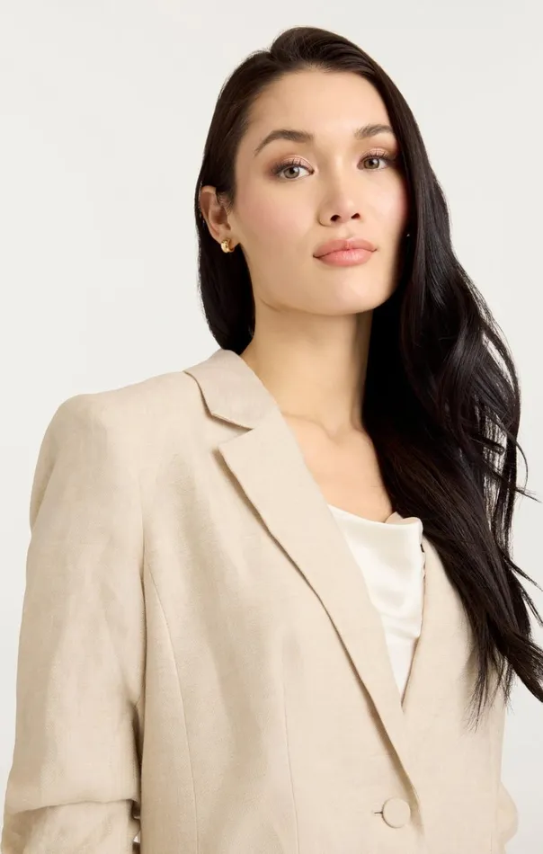 Women Linen Kylie Blazer Khaki Cinq Sept Blazers