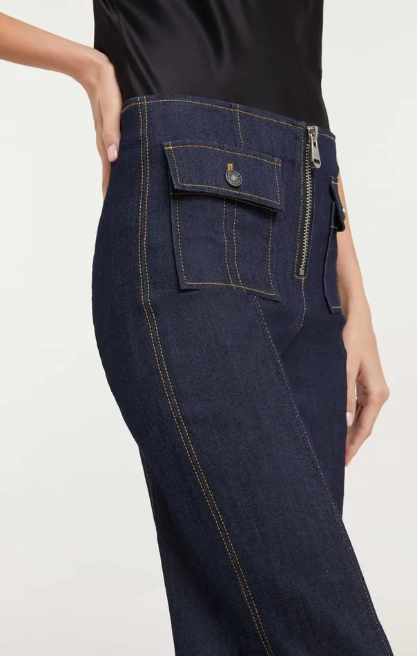 Women Long Azure Pant Indigo Cinq Sept Pants