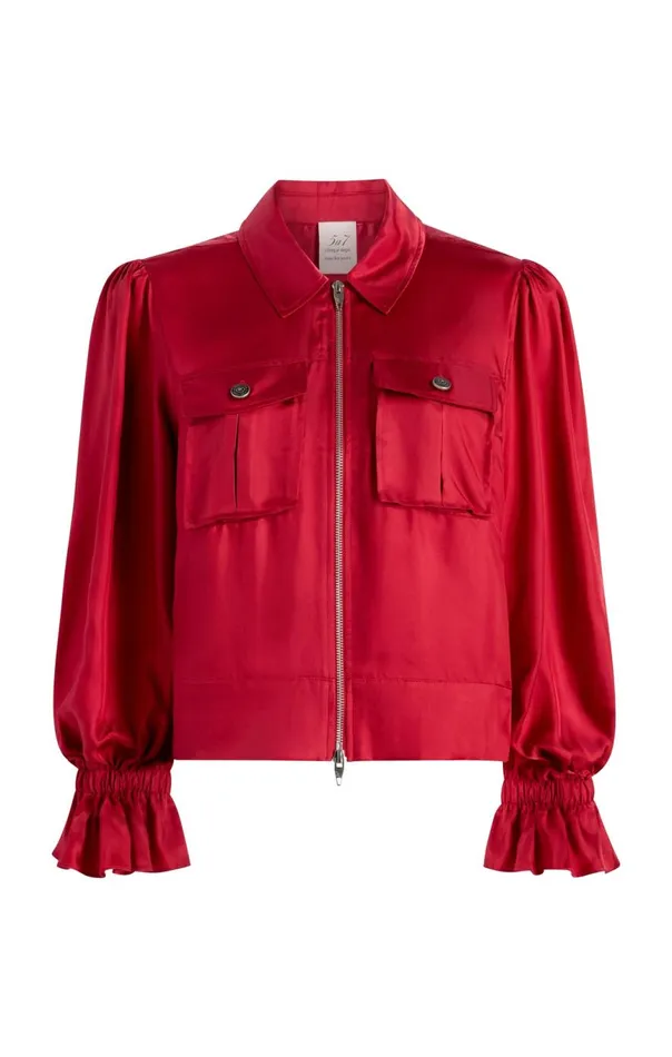 Women Long Sleeve Holly Jacket Redcurrant Cinq Sept Jackets