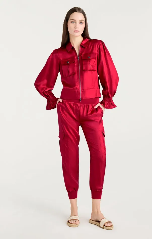 Women Long Sleeve Holly Jacket Redcurrant Cinq Sept Jackets