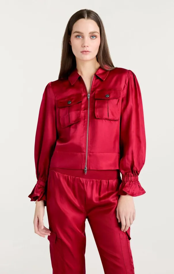 Women Long Sleeve Holly Jacket Redcurrant Cinq Sept Jackets