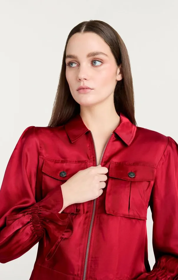 Women Long Sleeve Holly Jacket Redcurrant Cinq Sept Jackets