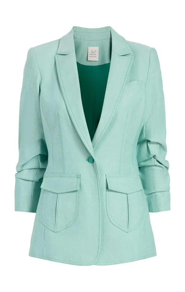 Women Louisa Jacket Lightmarinegreen Cinq Sept Denim