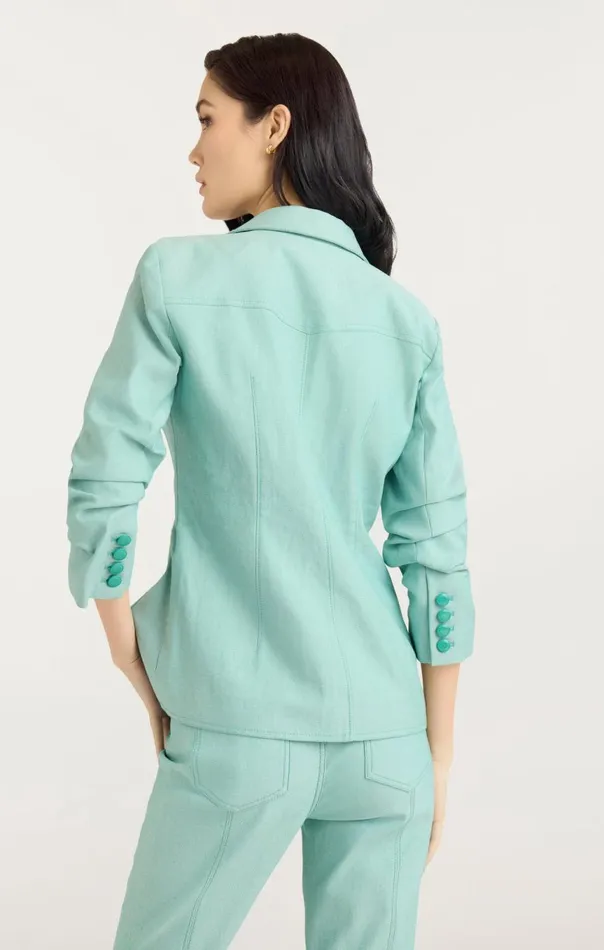 Women Louisa Jacket Lightmarinegreen Cinq Sept Denim