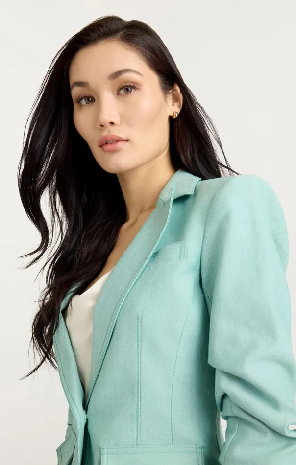 Women Louisa Jacket Lightmarinegreen Cinq Sept Denim