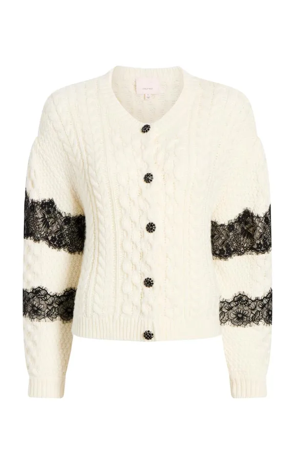 Women Louise Cardigan Ivoryblack Cinq Sept Sweaters and Knits