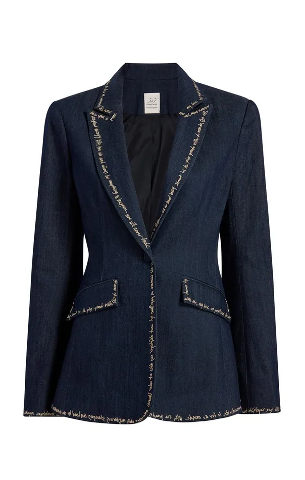 Women Love Letter Denim Cheyenne Blazer Indigo Cinq Sept Blazers