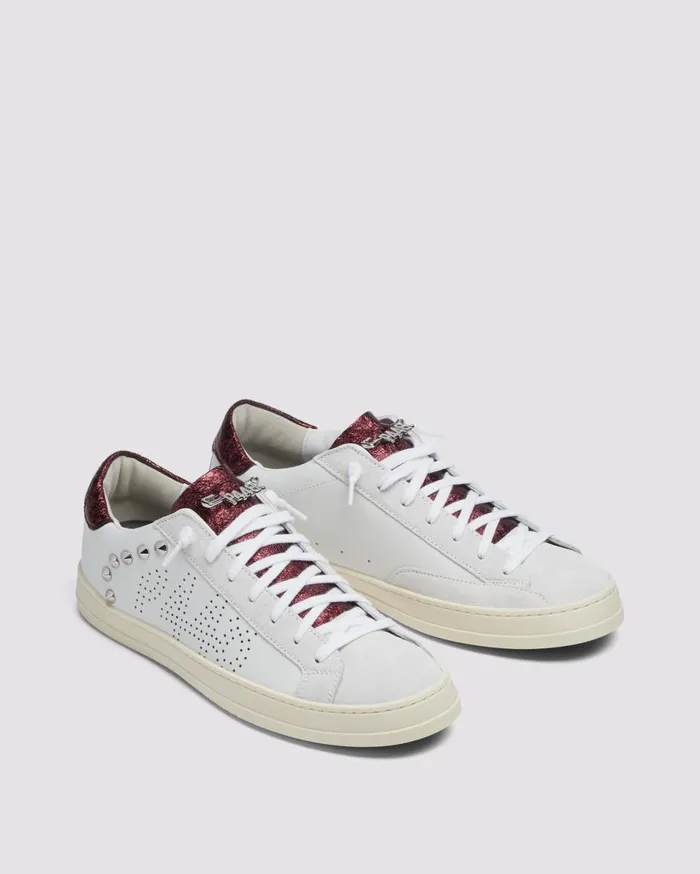 Women Low Tops P448 John MaroonStud Women Low Tops P448 John MaroonStud