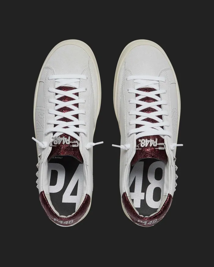 Women Low Tops P448 John MaroonStud Women Low Tops P448 John MaroonStud