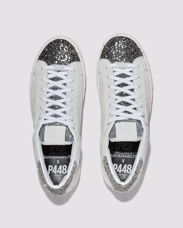 Women Low Tops P448 Thea Recycled WhiteSilver