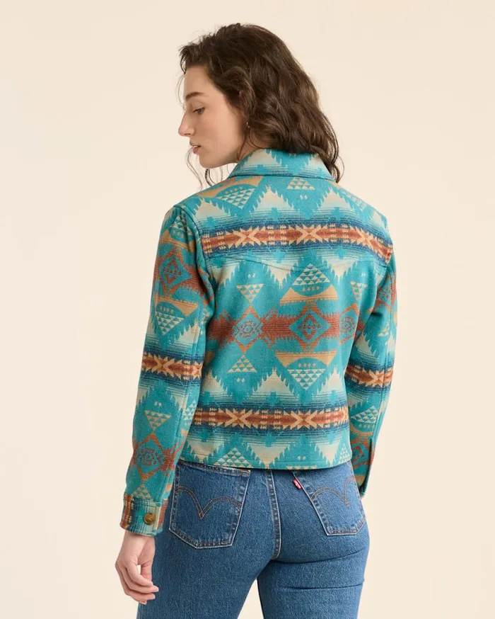 Women LOWELL WOOL JACKET Turquoise Nehalem Pendleton Jackets and Coats