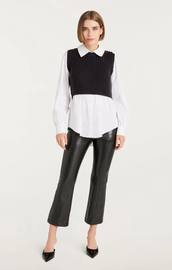 Women Mara Shaker Pullover Black Cinq Sept Long Sleeve Tops
