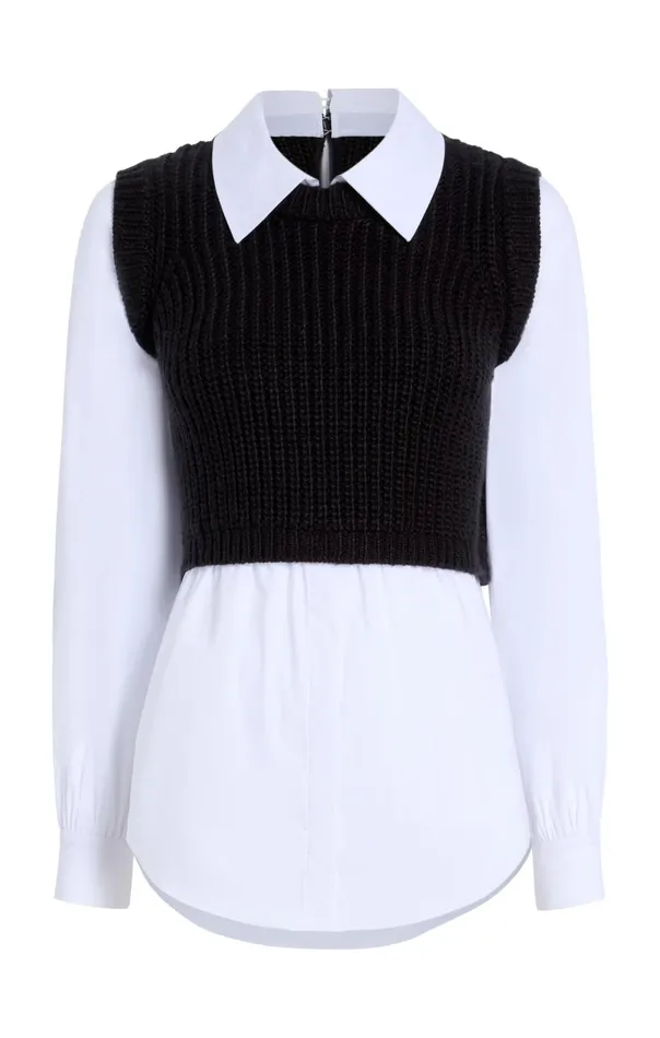 Women Mara Shaker Pullover Black Cinq Sept Sweaters and Knits