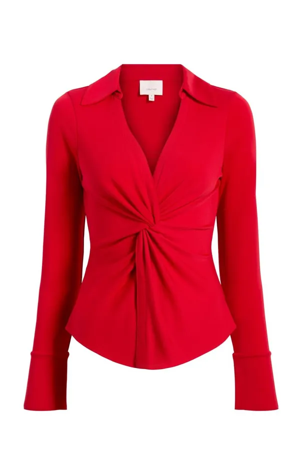 Women Matte Jersey Mckenna Top Candyapple Cinq Sept Long Sleeve Tops