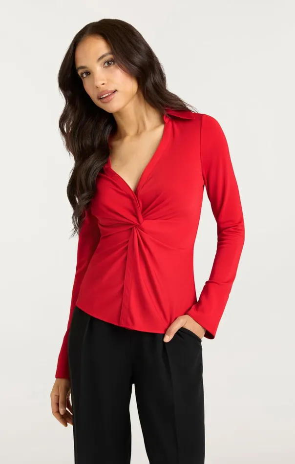 Women Matte Jersey Mckenna Top Candyapple Cinq Sept Long Sleeve Tops