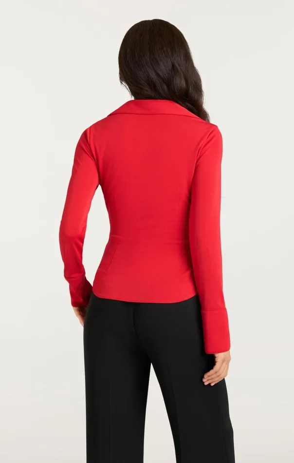 Women Matte Jersey Mckenna Top Candyapple Cinq Sept Long Sleeve Tops