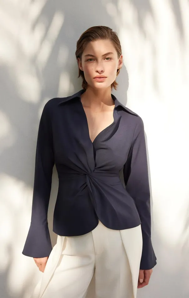 Women Mckenna Top Navy Cinq Sept Long Sleeve Tops