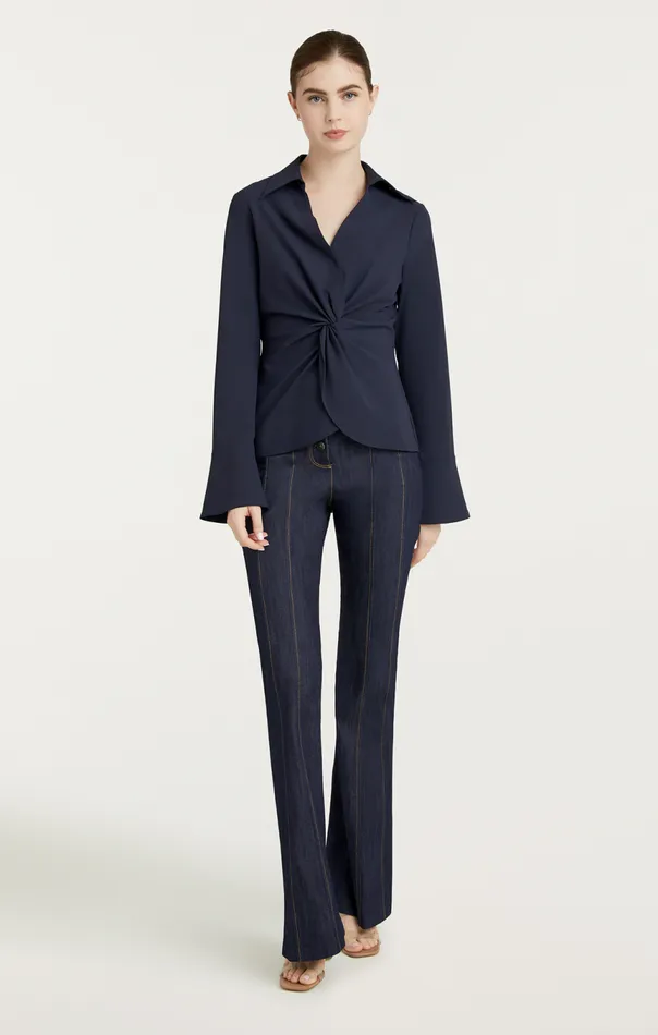 Women Mckenna Top Navy Cinq Sept Long Sleeve Tops