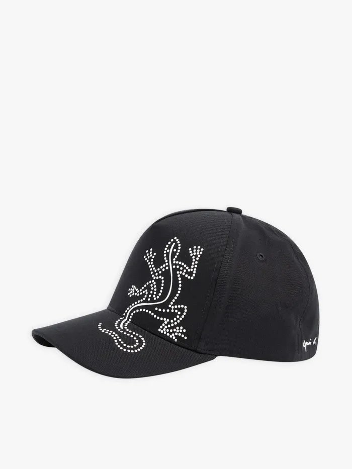 WomenMen Agns B Caps and Hats Black Lzard Cap
