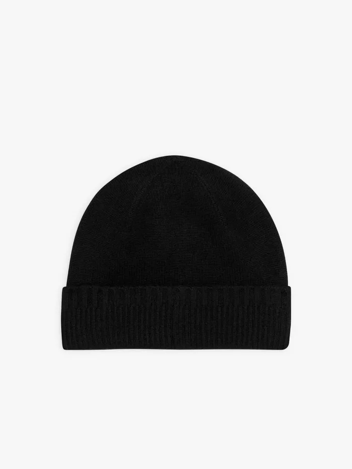 WomenMen Agns B Caps and Hats Black Nelio Unisex Cashmere Beanie