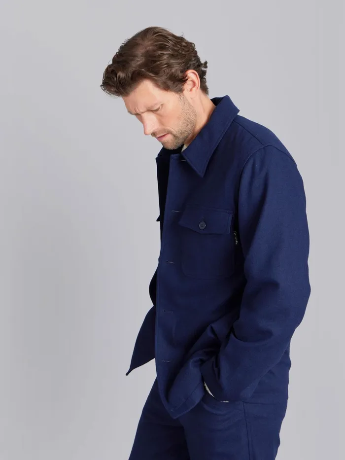 WomenMen Agns B Jackets and Coats Midnight Blue Flannel Nao Overshirt