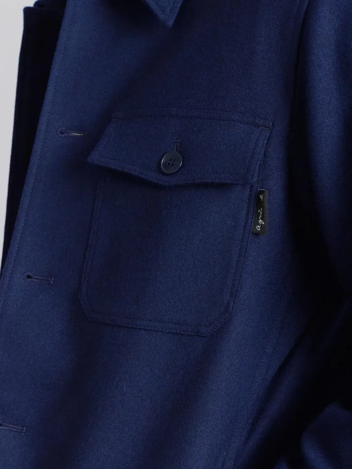 WomenMen Agns B Jackets and Coats Midnight Blue Flannel Nao Overshirt