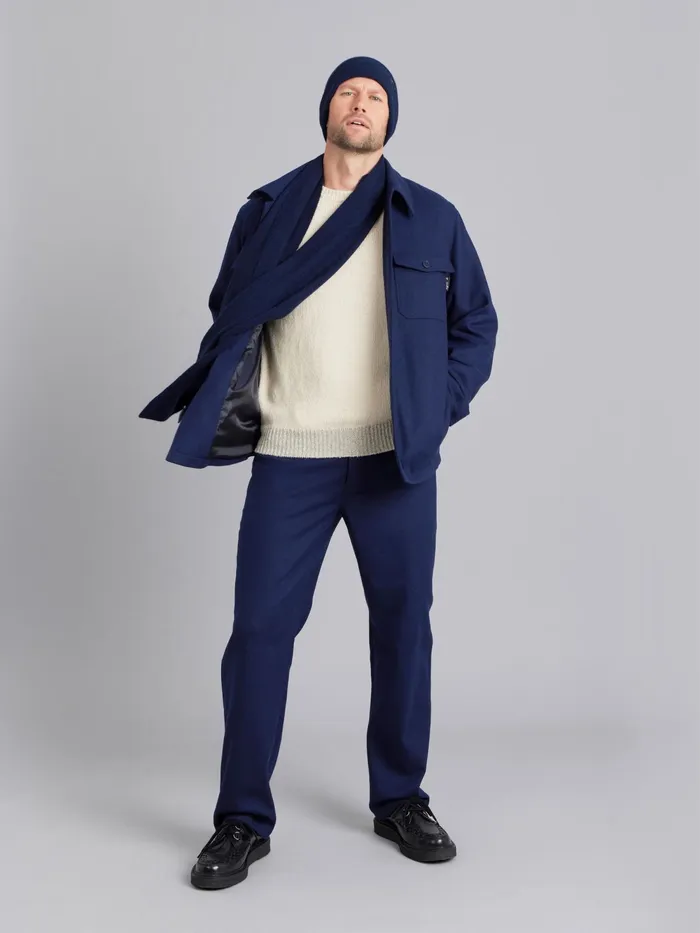 WomenMen Agns B Jackets and Coats Midnight Blue Flannel Nao Overshirt