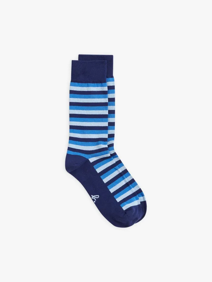 WomenMen Agns B Lingerie and Socks Blue Cotton Lary Stripes Socks