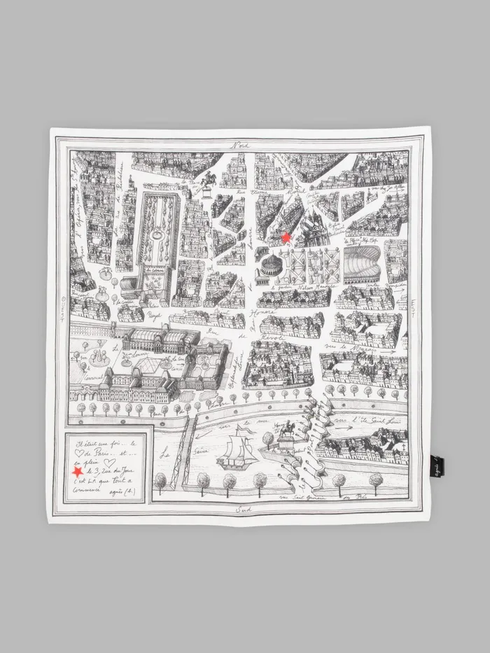 WomenMen Agns B Scarves Black And White Rue Du Jour Cotton Bandana