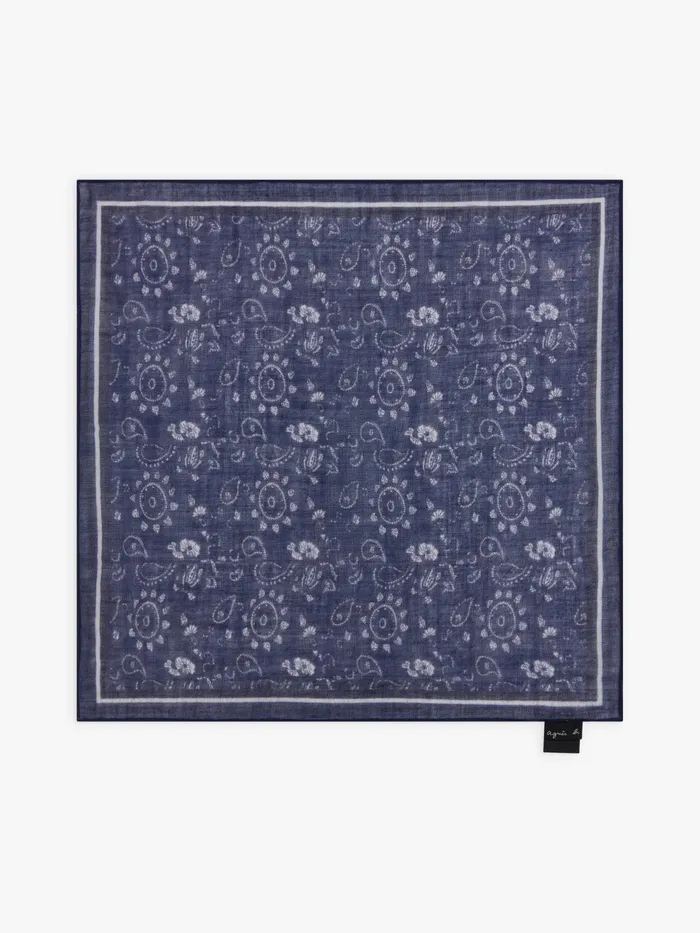 WomenMen Agns B Scarves Blue Wool Kiran Bandana