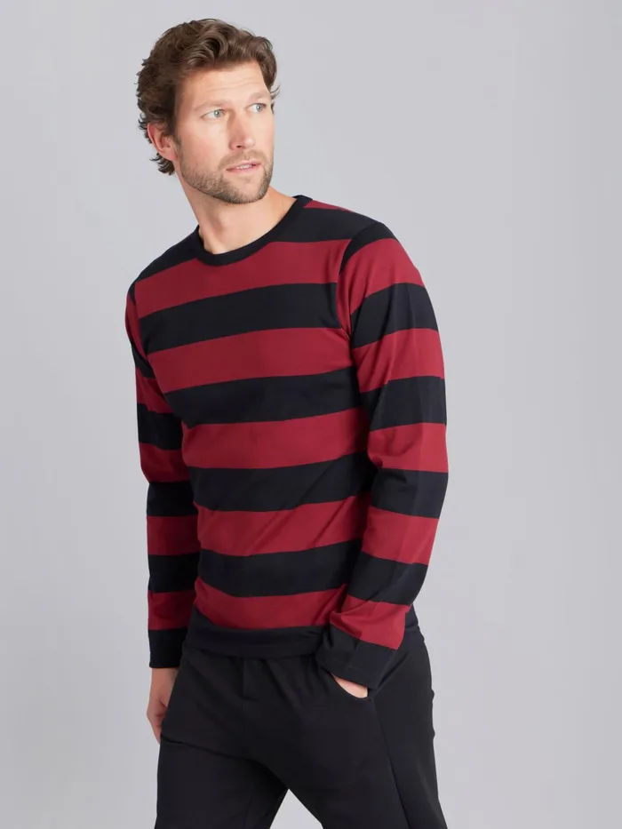 WomenMen Agns B Tshirts and Tank Tops Red And Black Wide Striped Coulos Tshirt