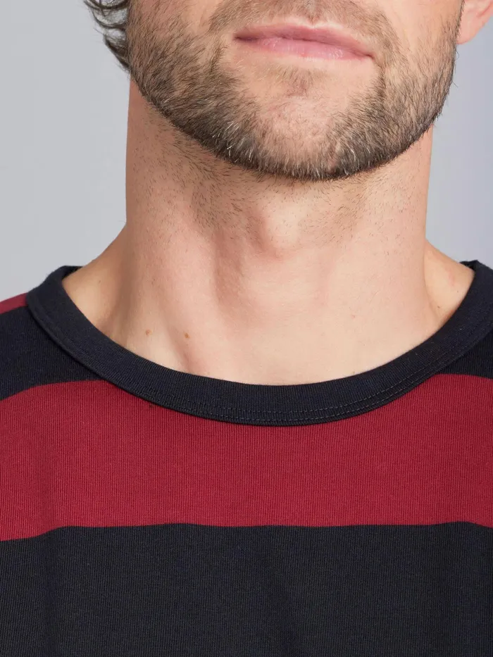 WomenMen Agns B Tshirts and Tank Tops Red And Black Wide Striped Coulos Tshirt